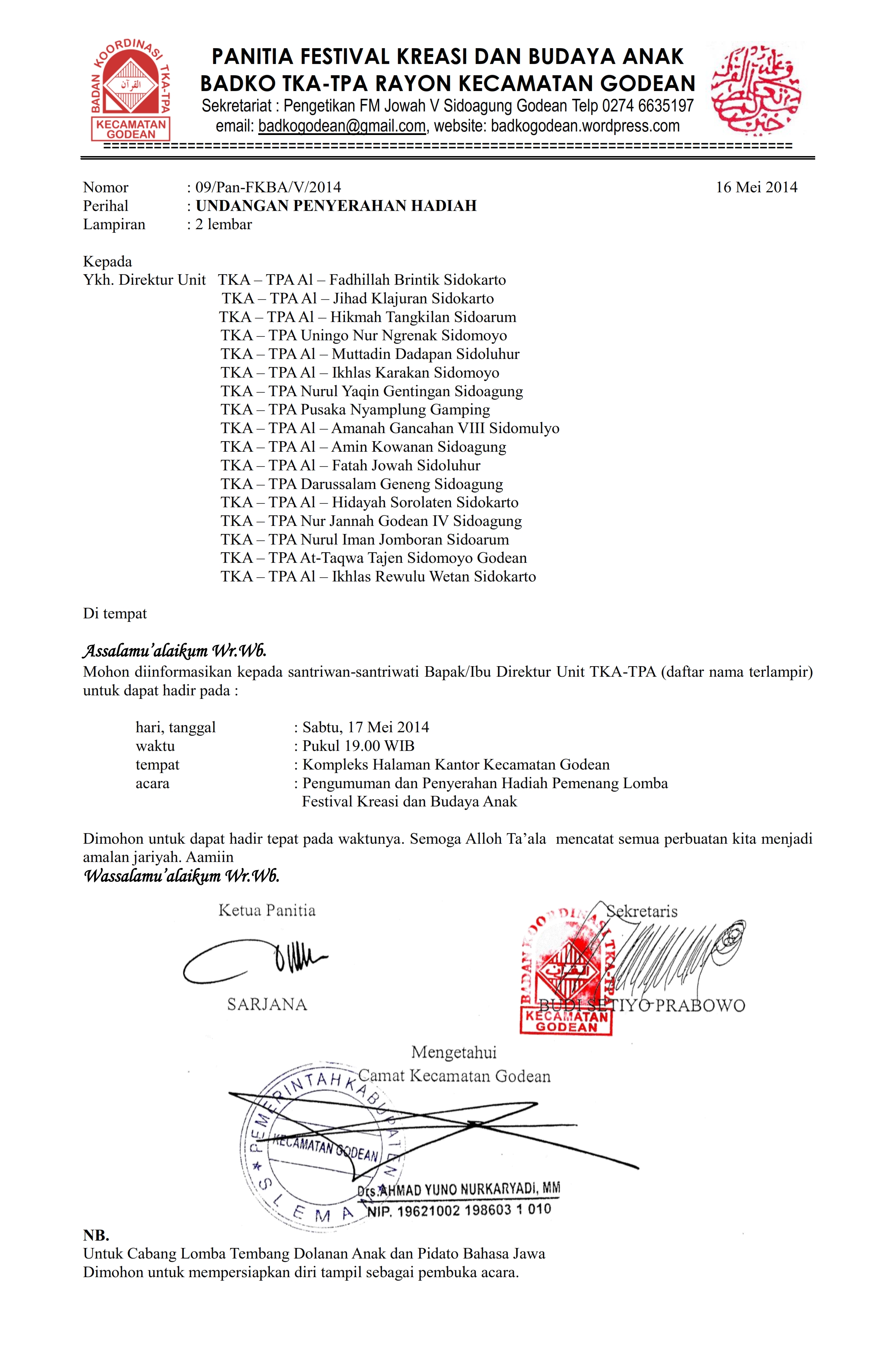 Detail Contoh Surat Undangan Perlombaan Nomer 39