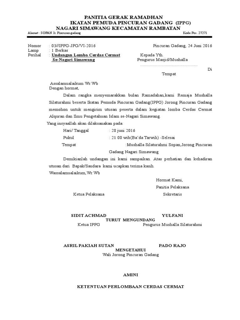 Detail Contoh Surat Undangan Perlombaan Nomer 43