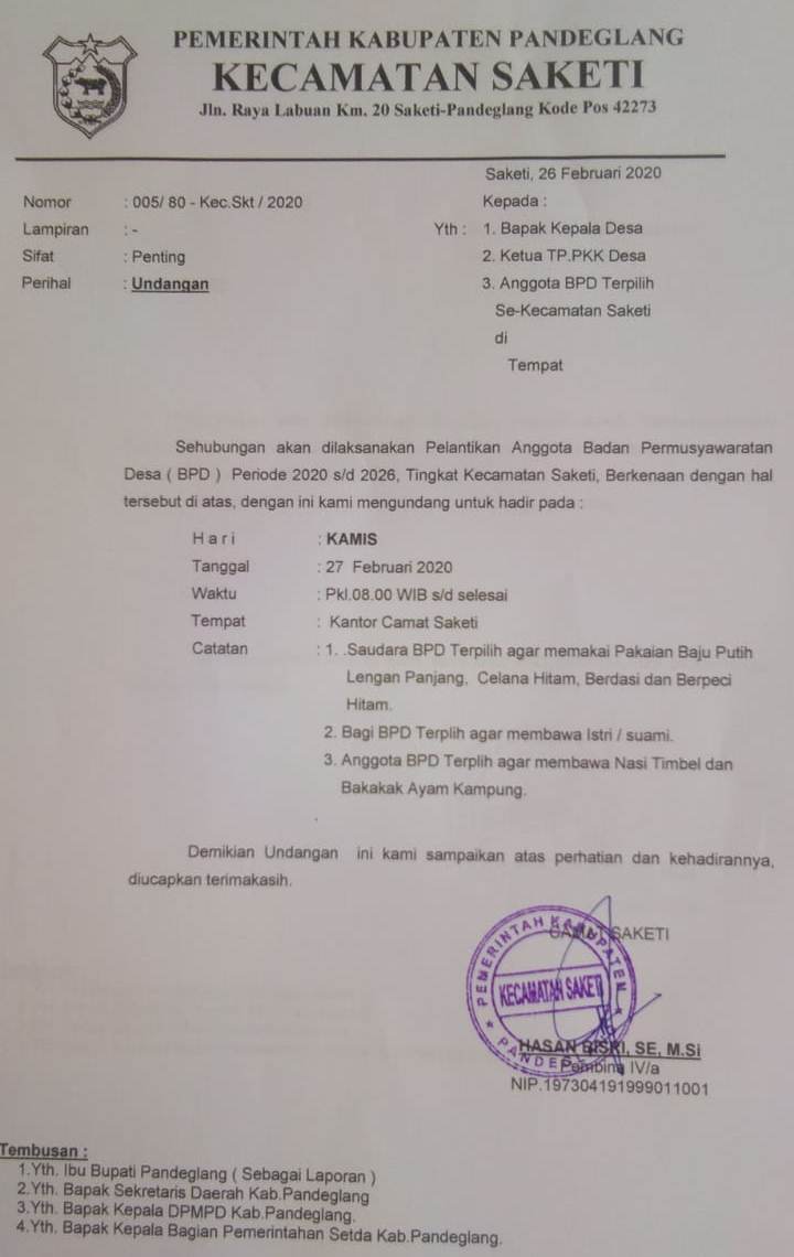 Detail Contoh Surat Undangan Pilkades Nomer 18