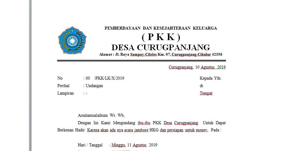 Detail Contoh Surat Undangan Pkk Nomer 3