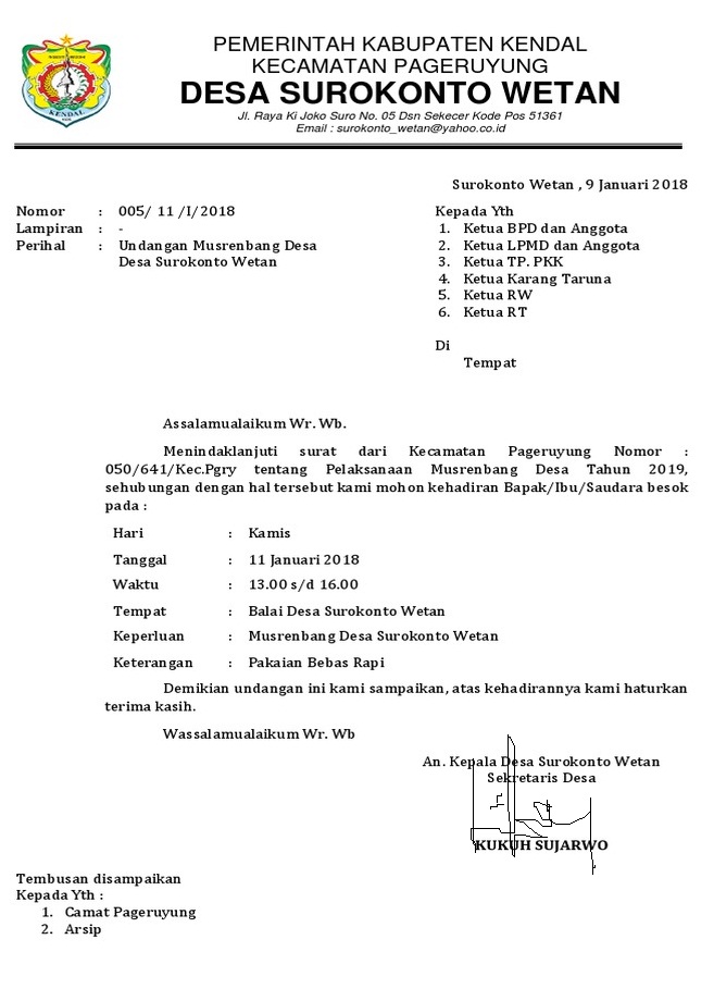 Detail Contoh Surat Undangan Pkk Nomer 22