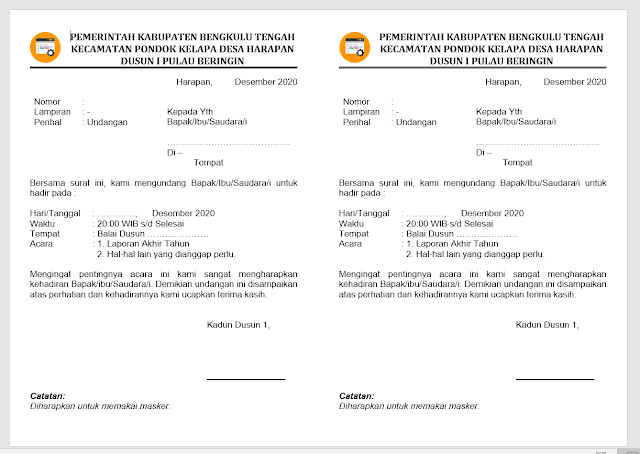 Detail Contoh Surat Undangan Pkk Nomer 44