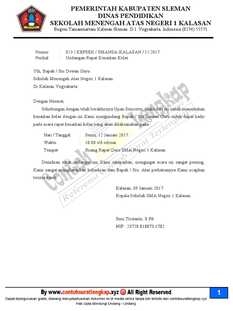 Detail Contoh Surat Undangan Rapat Doc Nomer 6