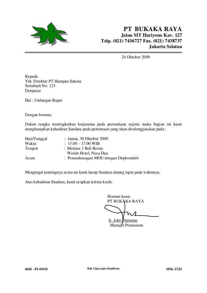 Detail Contoh Surat Undangan Rapat Kantor Nomer 20