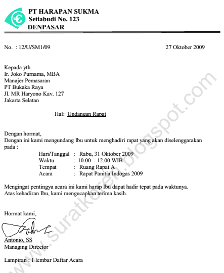 Detail Contoh Surat Undangan Rapat Kantor Nomer 23
