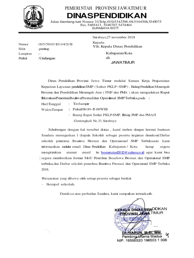 Detail Contoh Surat Undangan Rapat Kantor Nomer 24
