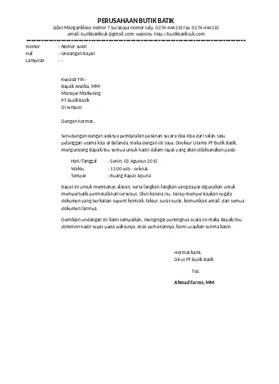 Detail Contoh Surat Undangan Rapat Kantor Nomer 37