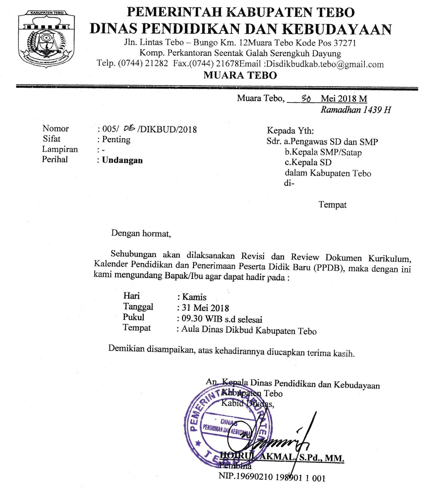 Detail Contoh Surat Undangan Rapat Kantor Nomer 39
