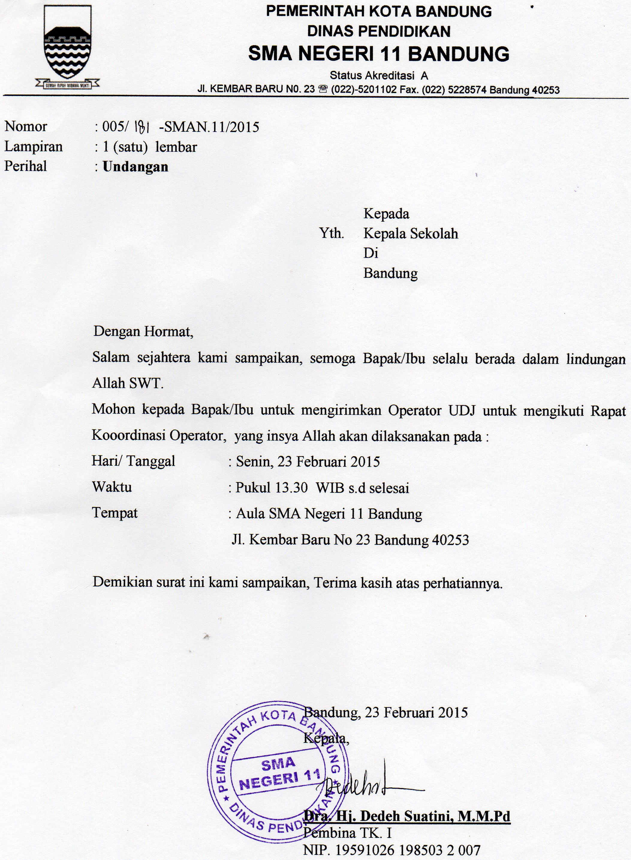 Detail Contoh Surat Undangan Rapat Koordinasi Nomer 8