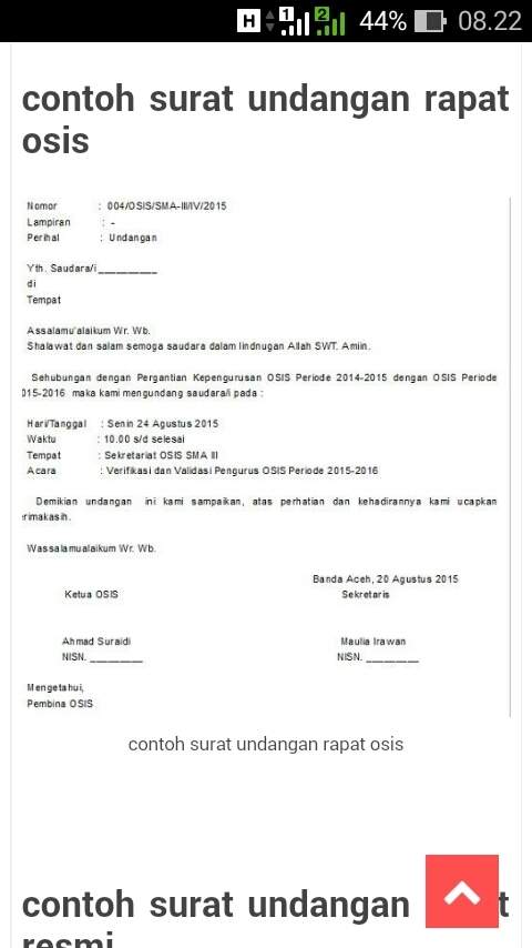 Detail Contoh Surat Undangan Rapat Osis Koleksi Nomer 13