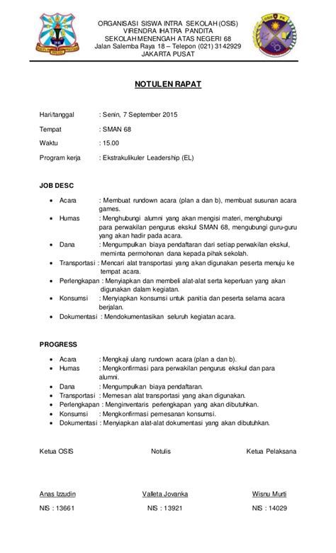 Detail Contoh Surat Undangan Rapat Osis Koleksi Nomer 55