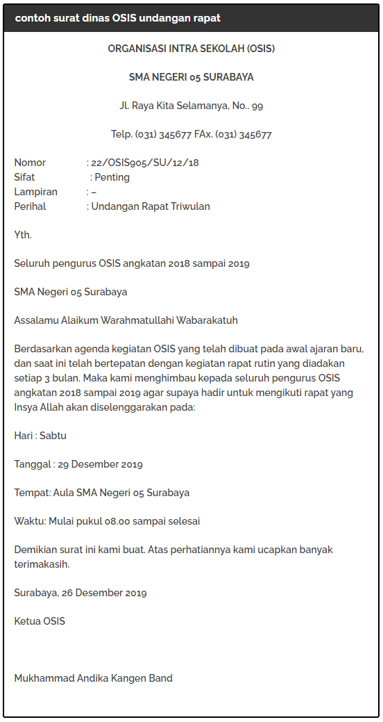 Detail Contoh Surat Undangan Rapat Osis Smp Koleksi Nomer 34