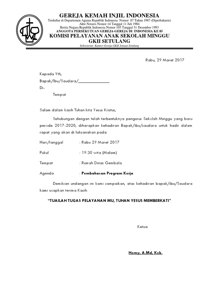 Detail Contoh Surat Undangan Rapat Pemuda Koleksi Nomer 22
