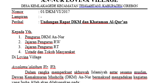 Detail Contoh Surat Undangan Rapat Pengurus Musholla Nomer 31