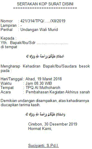 Detail Contoh Surat Undangan Rapat Pengurus Musholla Nomer 53