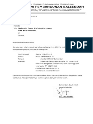 Detail Contoh Surat Undangan Rapat Sekolah Doc Nomer 35