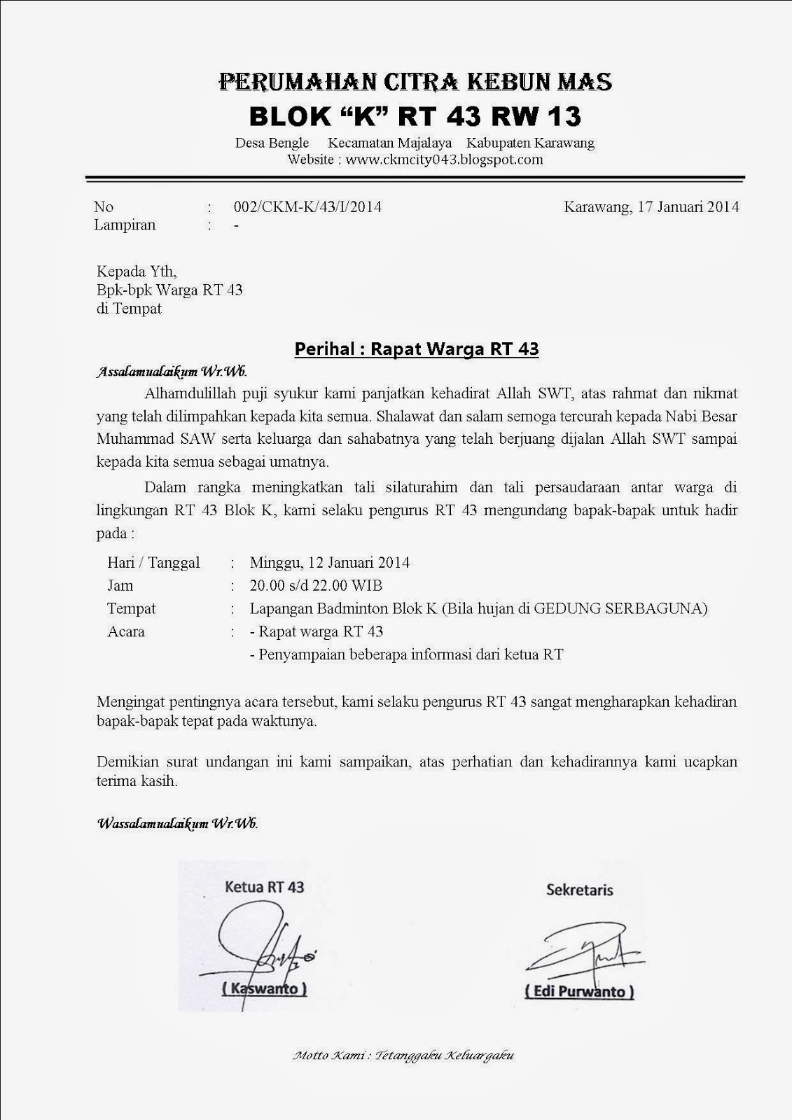 Detail Contoh Surat Undangan Rapat Warga Nomer 14