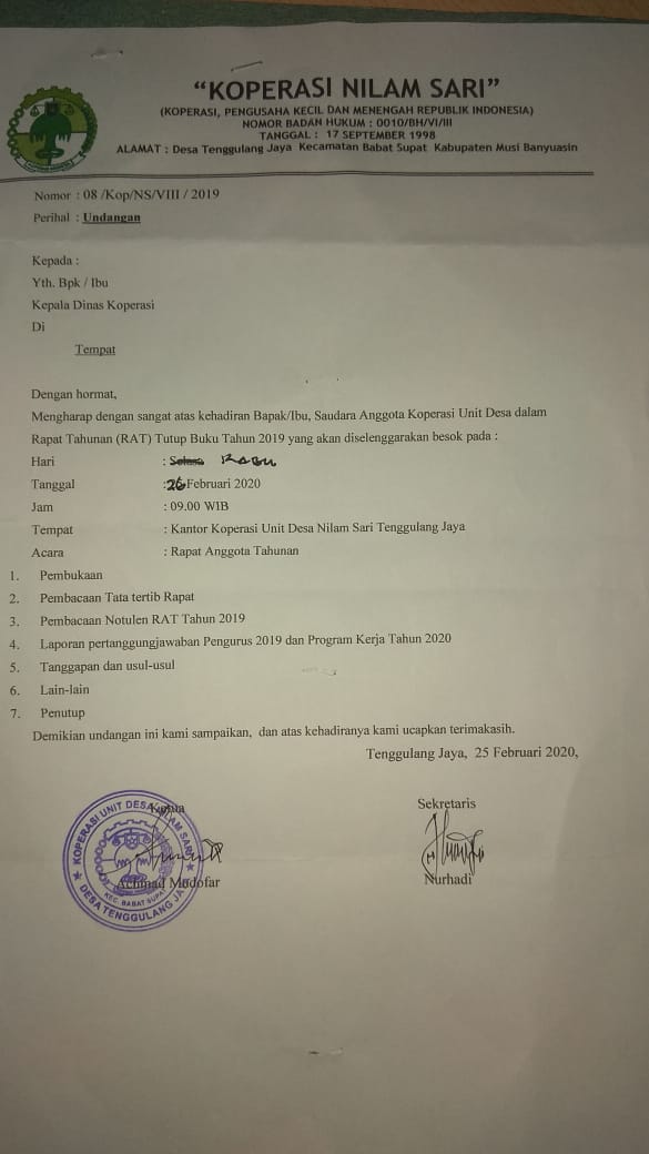 Detail Contoh Surat Undangan Rat Koperasi Nomer 45