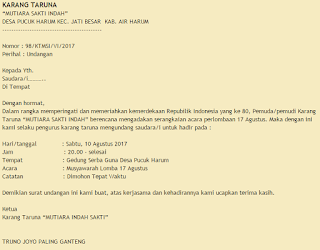 Detail Contoh Surat Undangan Resmi 17 Agustus Nomer 34