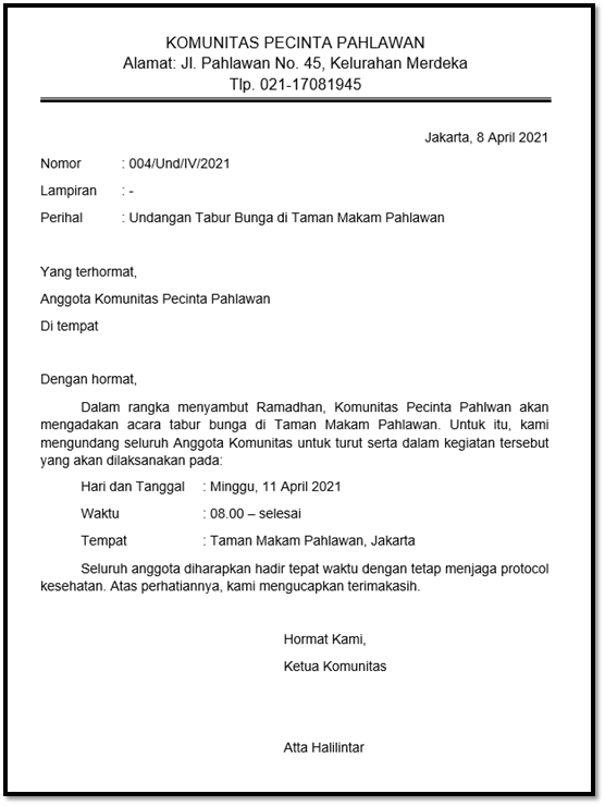 Detail Contoh Surat Undangan Resmi Organisasi Nomer 22