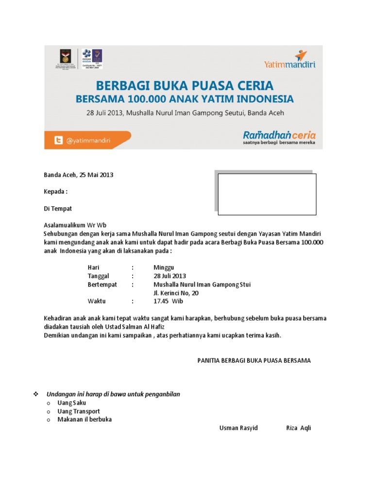 Detail Contoh Surat Undangan Santunan Anak Yatim Koleksi Nomer 12