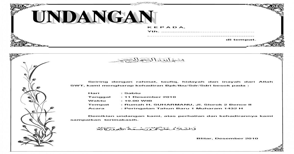 Detail Contoh Surat Undangan Santunan Anak Yatim Nomer 33