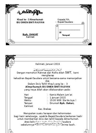 Detail Contoh Surat Undangan Tahlil Nomer 31