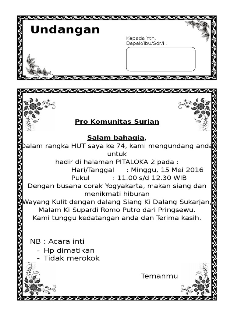 Halaman Unduh untuk file Contoh Surat Undangan Tahlilan 40 Hari yang ke 15