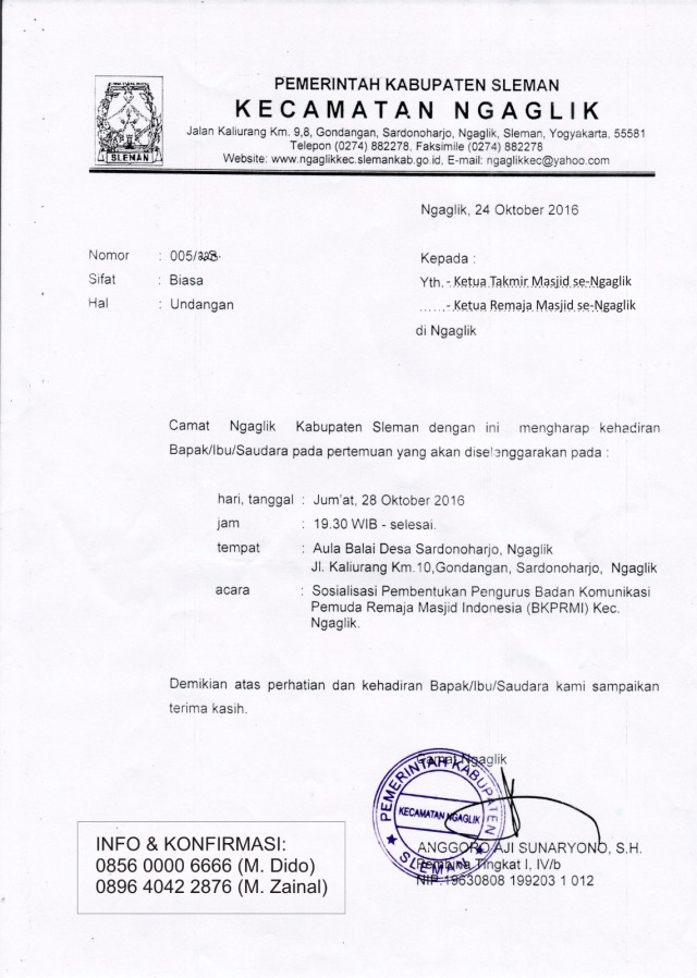 Detail Contoh Surat Undangan Takmir Masjid Nomer 29