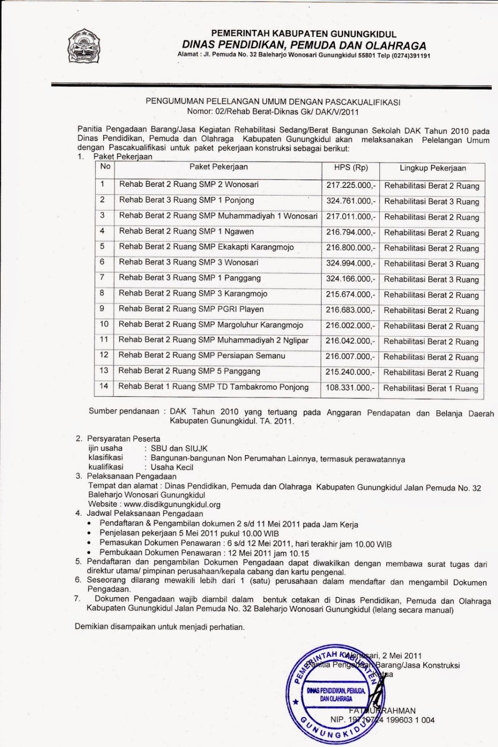 Detail Contoh Surat Undangan Tender Proyek Nomer 8