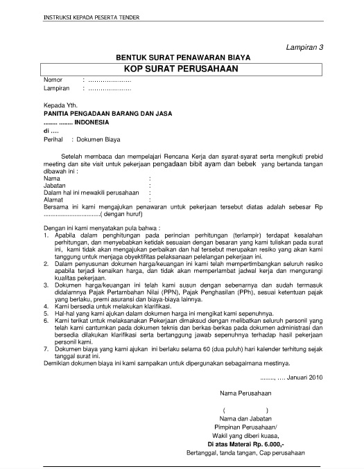 Detail Contoh Surat Undangan Tender Proyek Nomer 9