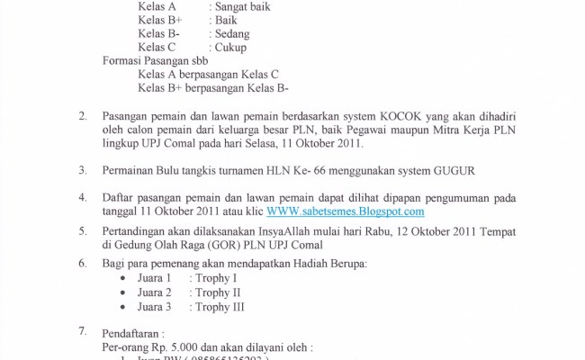 Detail Contoh Surat Undangan Turnamen Bulutangkis Nomer 34