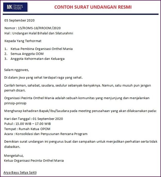 Detail Contoh Surat Undangan Ulang Tahun Organisasi Nomer 21