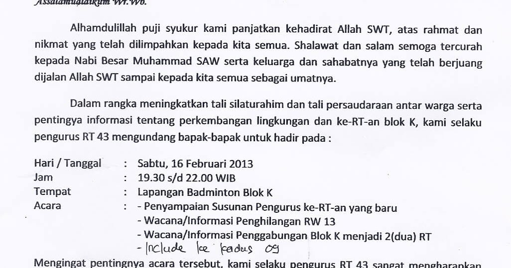 Detail Contoh Surat Undangan Ulang Tahun Organisasi Nomer 29