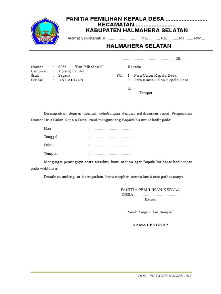 Detail Contoh Surat Undangan Untuk Kepala Desa Nomer 20