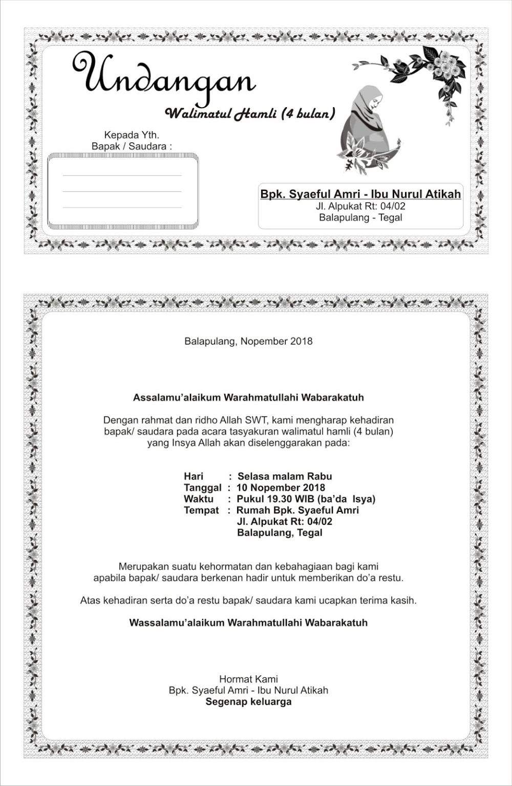 20 Contoh Undangan Walimatul Ursy Format Coreldraw – NBKomputer
