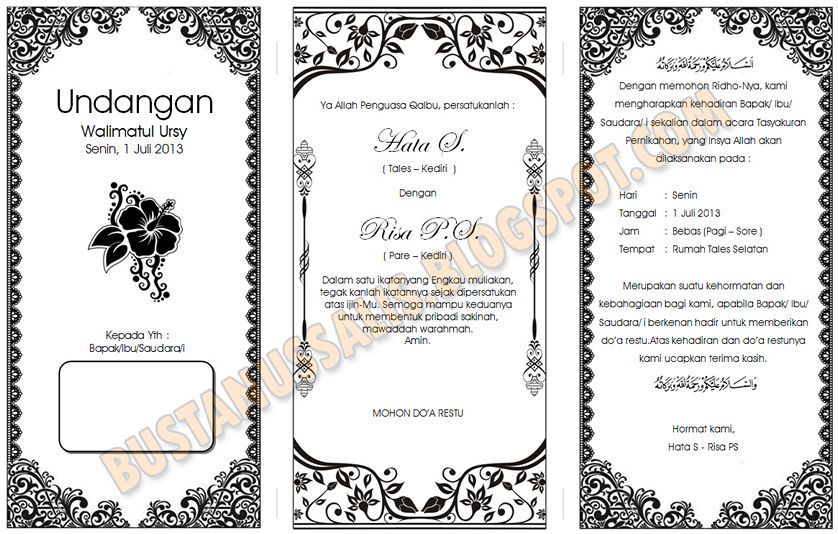 Detail Contoh Surat Undangan Walimatul Ursy Nomer 33