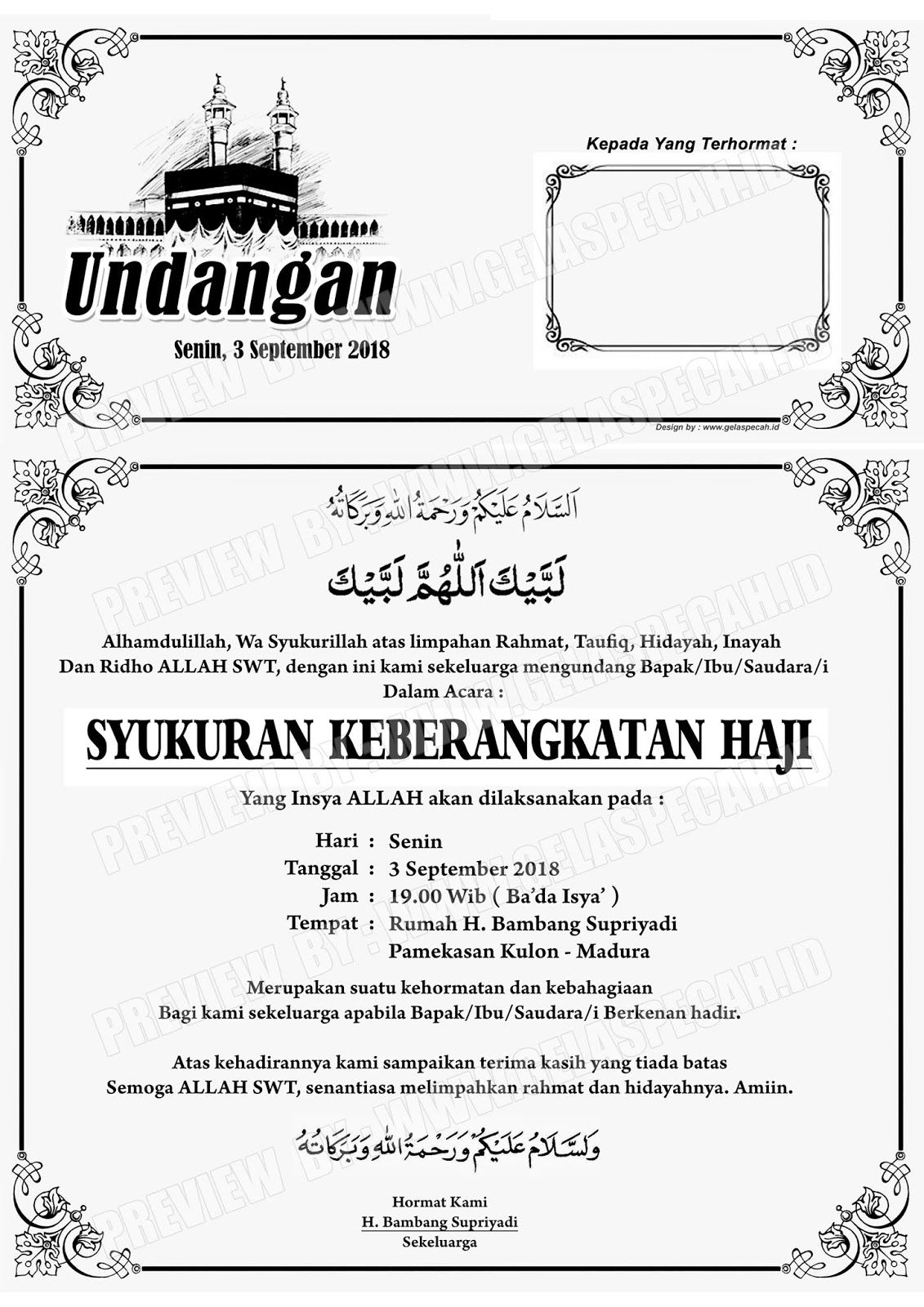 Detail Contoh Surat Undangan Walimatussafar Nomer 37