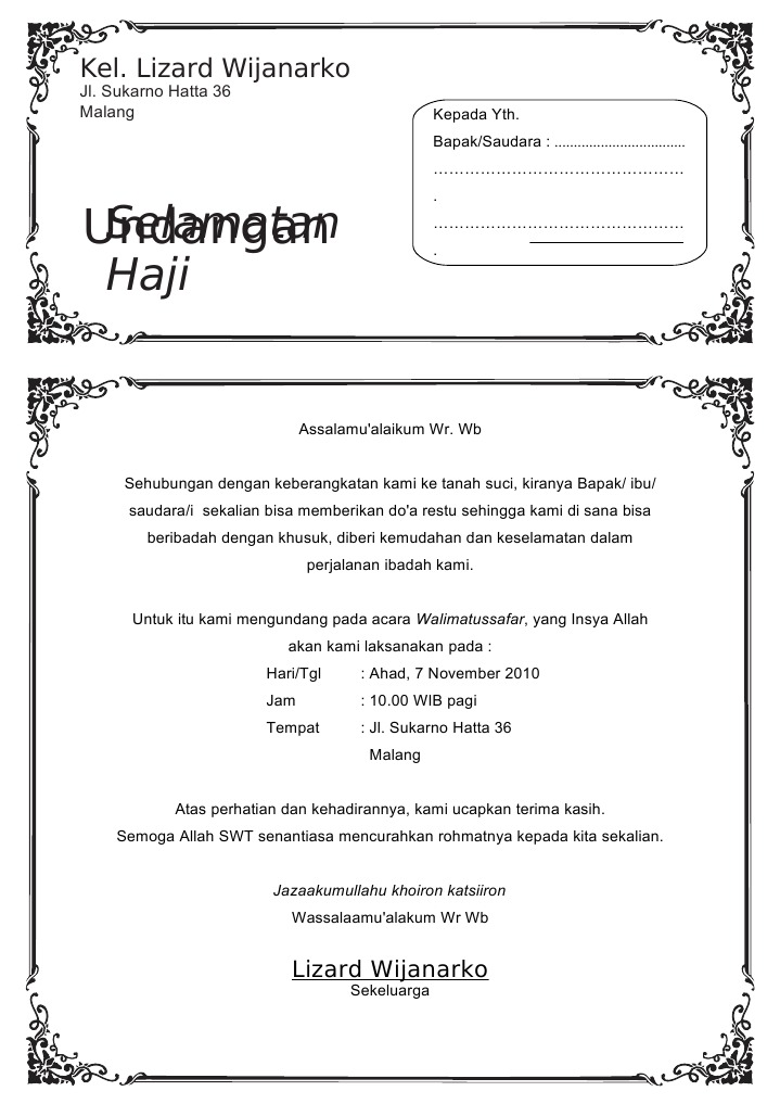 Detail Contoh Surat Undangan Walimatussafar Haji Nomer 17