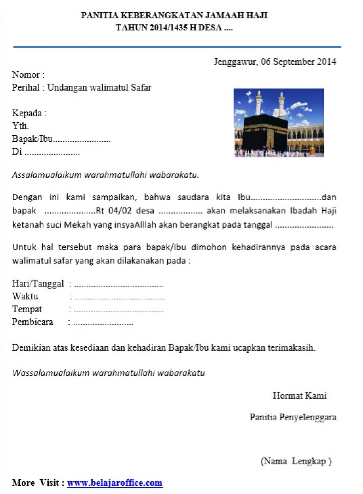 Detail Contoh Surat Undangan Walimatussafar Haji Nomer 4