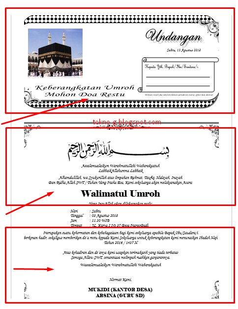 Detail Contoh Surat Undangan Walimatussafar Haji Nomer 46