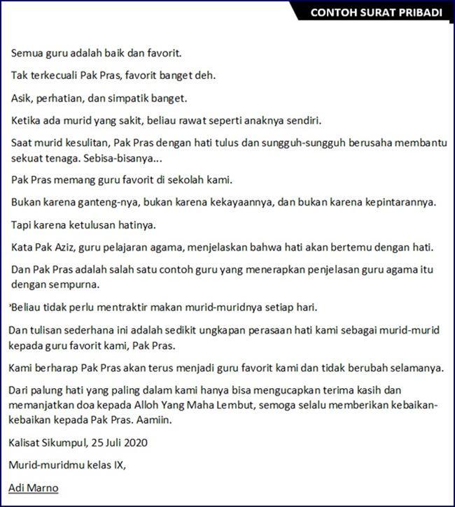 Detail Contoh Surat Untuk Guru Tersayang Nomer 4