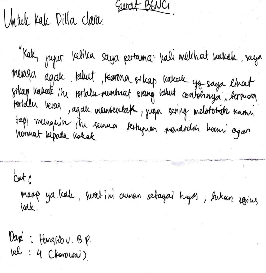 Contoh Surat Untuk Kakak Osis Favorit - KibrisPDR