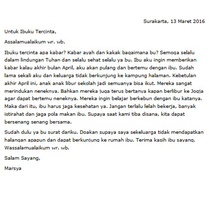 Detail Contoh Surat Untuk Mama Nomer 9