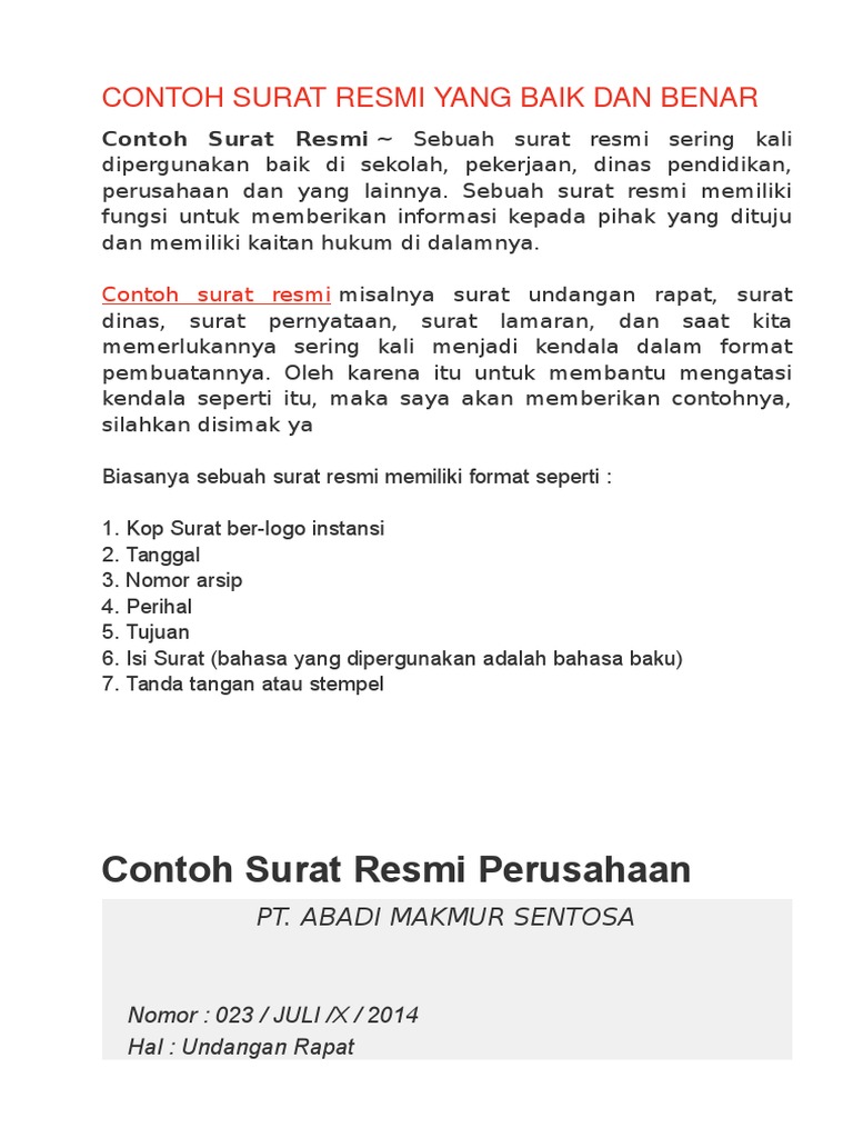 Detail Contoh Surat Untuk Perusahaan Nomer 37