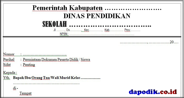 Detail Contoh Surat Untuk Wali Murid Nomer 31