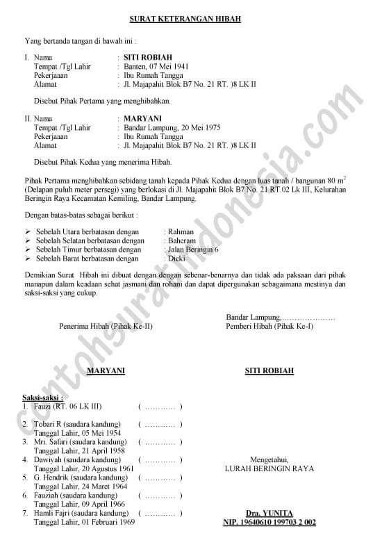 Detail Contoh Surat Warisan Orang Tua Kepada Anak Nomer 2