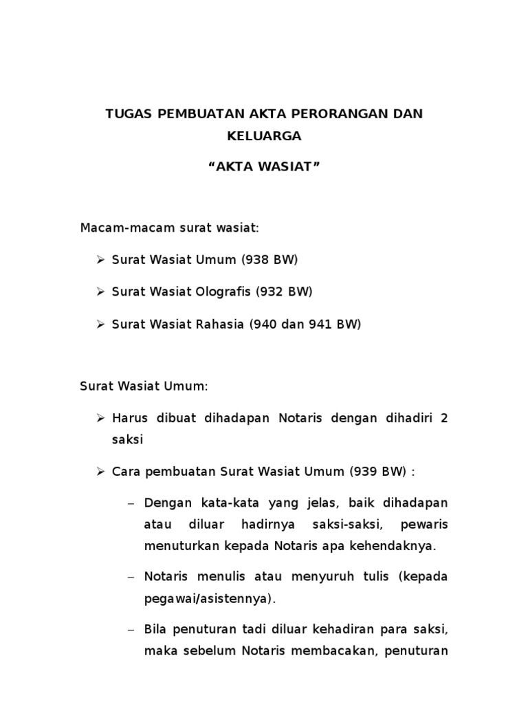 Detail Contoh Surat Wasiat Notaris Nomer 19