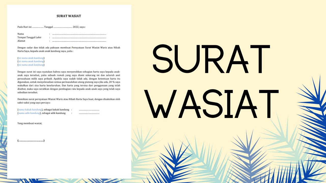 Detail Contoh Surat Wasiat Rumah Nomer 19