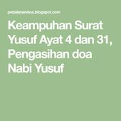 Detail Contoh Surat Yusuf Ayat 4 Pelet Nomer 17